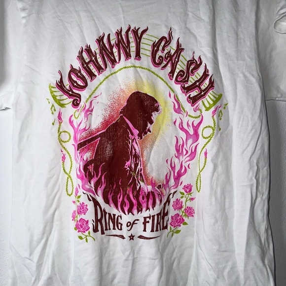Daydreamer Johnny Cash Ring Of Fire Tour Tee in Vintage White NWOT - Picture 8 of 10